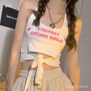ชุดสาวร้อนฤดูร้อนสไตล์ใหม่เกาหลีสะดือสั้นTเสื้อผู้หญิงเสื้อกล้ามสายคล้องคอSH2245
