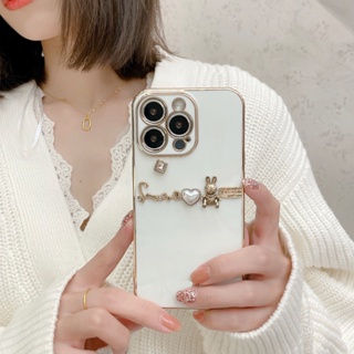 เคสมือถือ TPU แบบนิ่ม ลายกระต่าย สไตล์ย้อนยุค สําหรับ iPhone 14 13 12 11 Pro Max XS Max XR X 8 7 Plus