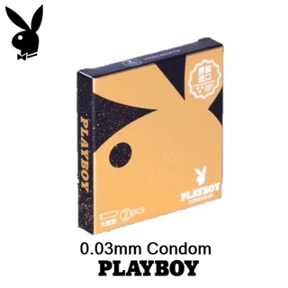ถุงยางอนามัยPlayboy2PCS/BOX 0.03mm Ultra Thin Male Condom Original Playboyสำหรับผู้ชาย