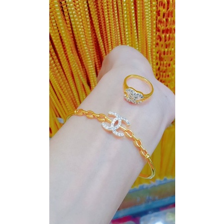 แพคคู่สร้อยข้อมือทองฝังเพชรและแหวนเศษทอง-แหวนเศษทอง