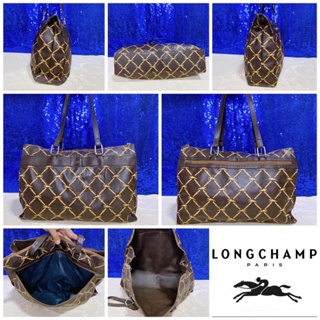 👝: LONGCHAMP Brown Leather Tote Bag Vintage แท้💯%