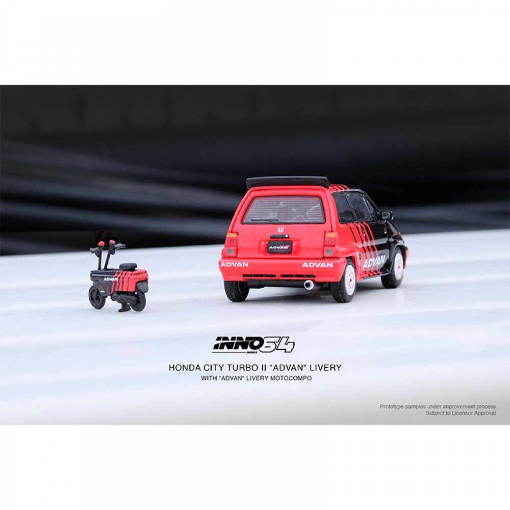 inno64-in64-cityii-ad-1-64-honda-city-turbo-ii-advan-livery-with-motocompo-diecast-scale-model-car