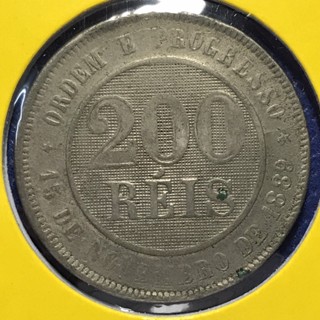 No.3665207 ปี1889 BRAZIL บราซิล 200 REIS เหรียญสะสม เหรียญต่างประเทศ เหรียญเก่า หายาก ราคาถูก