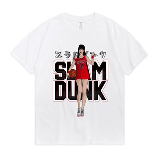 เสื้อเด็กหญิง Sakuragi Slam Dunk บาสเกตบอลวินเทจเสื้อยืดอะนิเมะสตรีทแวร์ผ้าฝ้าย Tees แขนสั้นอะนิเมะมังงะเสื้อยืดผู้ชายผู