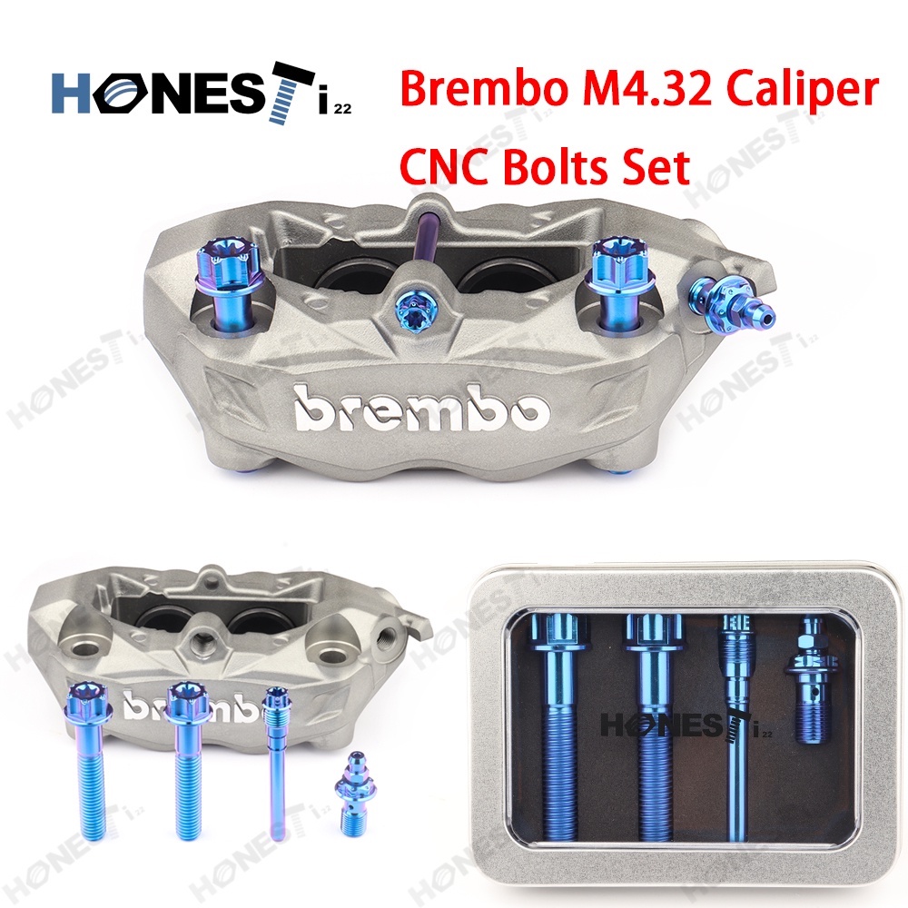 Honesti22 Gr5 Titanium alloy Brembo M4.32 caliper cnc bolts set