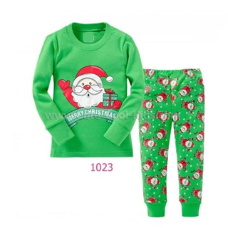 L-DAB-1023 ชุดนอนเด็กลายคริสต์มาส ซานตาคลอส Santa แขนยาวขายาวผ้าบางนิ่ม 🚒 พร้อมส่งด่วนจาก กทม.🇹🇭