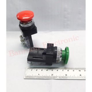 MB-25 PUSH BUTTON SWITCH 25MM สวิตซ์ปุ่มกดหัวเห็ดไม่ล็อค 25มิล 1NO 1NC