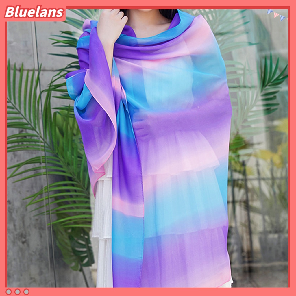 bluelans-ผ้าพันคอ-ผ้าคลุมไหล่-ผ้าชีฟอง-ไล่โทนสี-สําหรับผู้หญิง