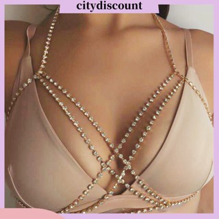 &lt;citydiscount&gt;  ผู้หญิง เซ็กซี่ โบฮีเมียน พลอยเทียม บิกินี่ สายรัดหน้าอก ร่างกาย สร้อยคอโซ่ เครื่องประดับ