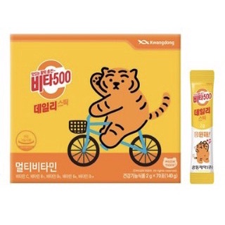 วิตามินซีแบบผง kwangdong vita 500 vitamin C แบบ daily stick Multi Vitamin 2g 광동  비타500 데일리스틱 original product from