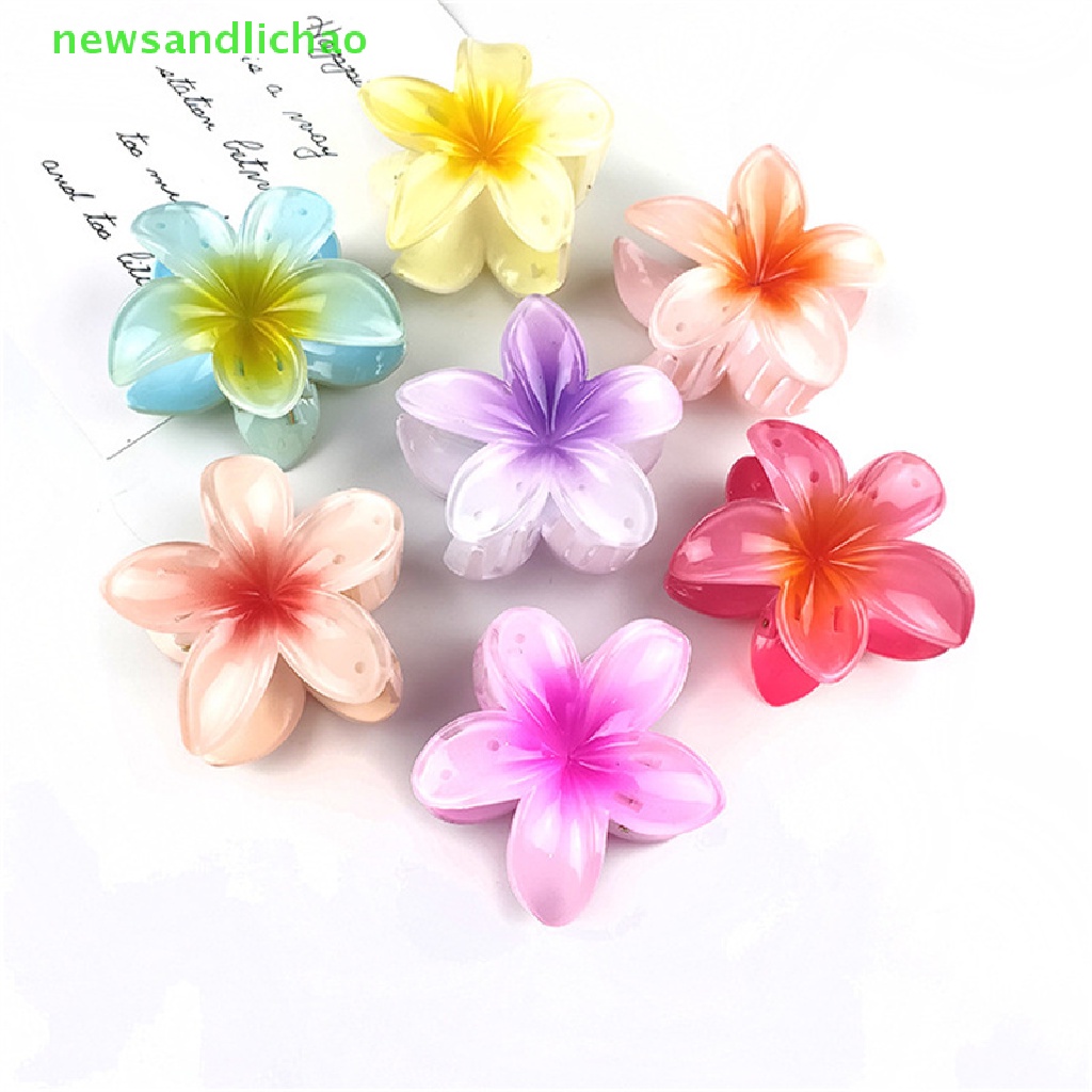 newsandlichao Large Flower Hair Claw Clips Hawaiian Flower Hair Claw