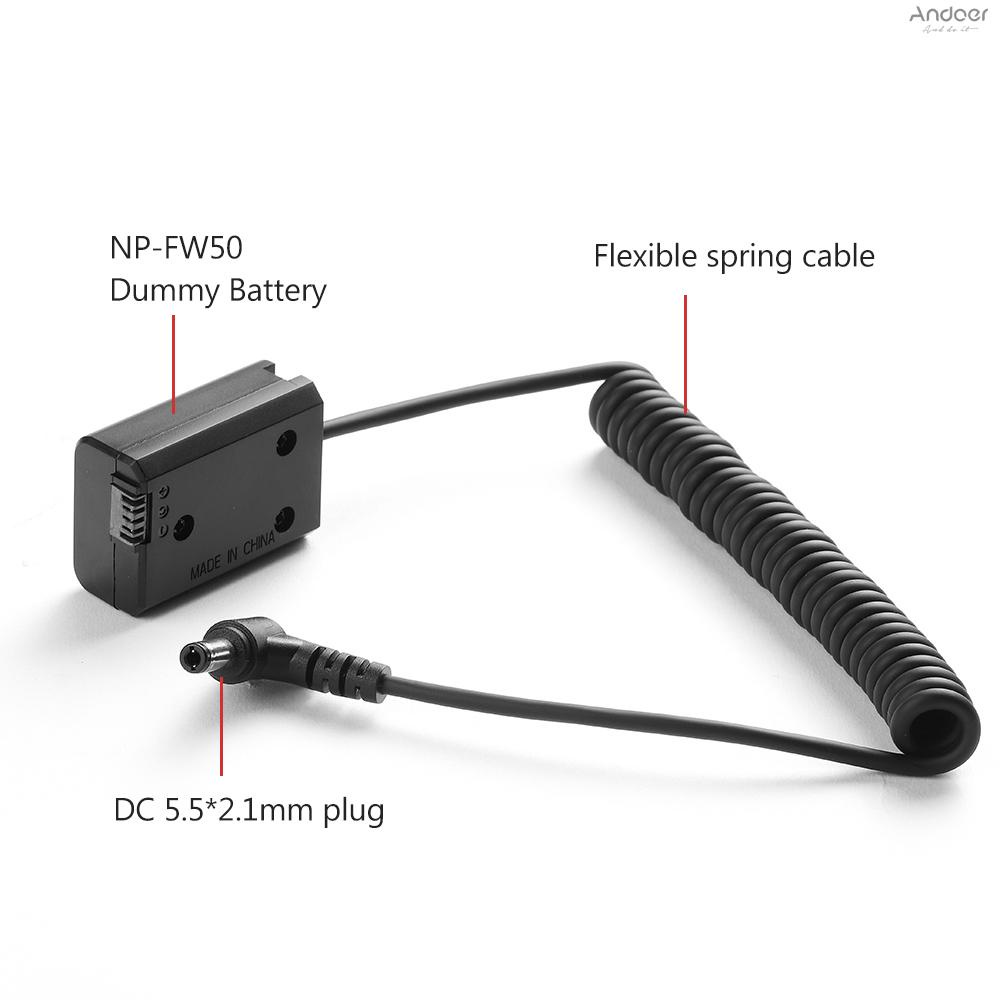 andoer-np-fw50-dummy-battery-pack-coupler-adapter-with-dc-male-connector-for-a7-a7ii-a7r-a7s-a7rii-a7sii-a6000-a5000-ildc-camera