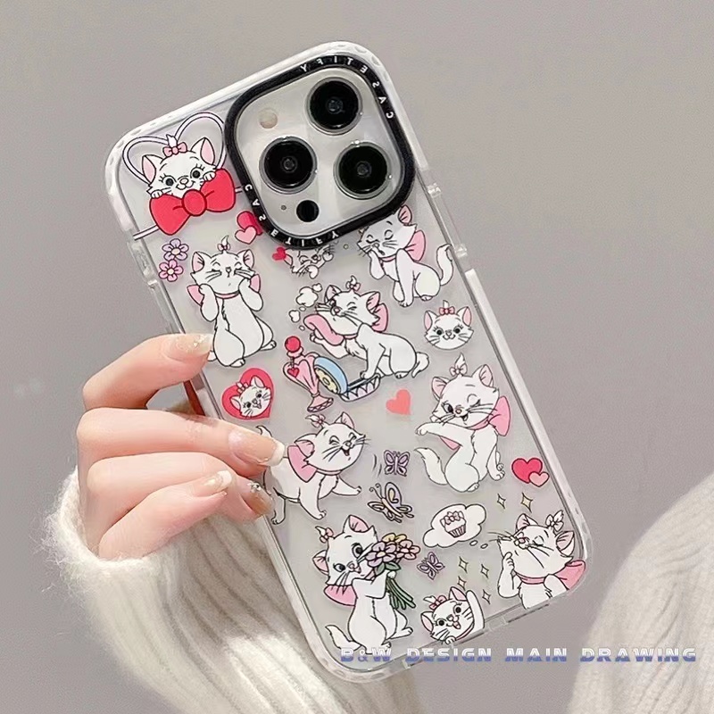 เคสโทรศัพท์มือถือแบบนิ่ม-tpu-ใส-กันกระแทก-ลายแมวน่ารัก-สีชมพู-สําหรับ-iphone-15-pro-max-14-13-12-11-pro-max