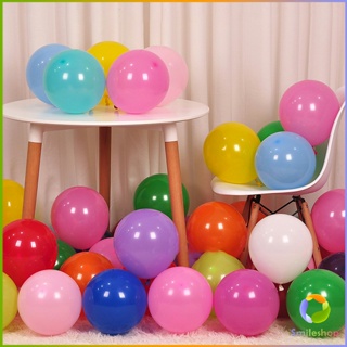 Smileshop ลูกโป่งยาง ลูกโป่งสีพาสเทล ลูกโป่งวันเกิด ราคาต่อชิ้น ลูกโป่ง ขนาด 3.2 กรัม 100PCS ลูกโป่งมุก balloon