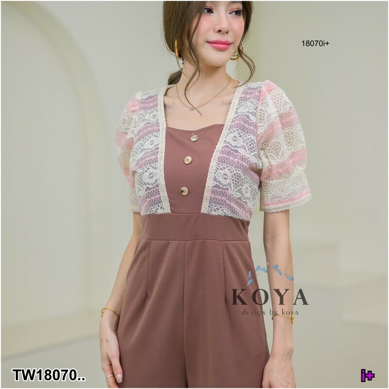 b18070-jumpsuit-จั้มสูทขายาว-ผ้าฮานาเล่-อกแต่งลูกไม้-jumpsuit-long-legged-jumpsuit-hanale-fabric-chest-decorated-with