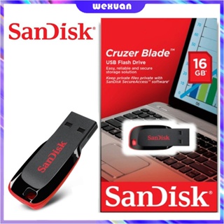 สินค้า SANDISK พร้อมส่ง แฟลชไดรฟ์ดิจิทัล (16GB 32GB 64GB 128GB) CZ50 USB 2.0 กล้องโทรทัศน์ คาราโอเกะ รถยนต์ MP3