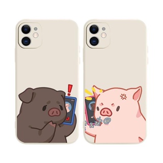 Cute Piglet คู่รัก เคสไอโฟน iPhone 11 14 pro max 8 Plus case X Xr Xs Max Se 2020 cover เคส iPhone 13 12 pro max 7 Plus