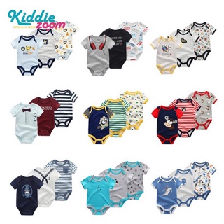 Kiddiezoom 3 ชิ้น/ชุด ที่รัก สั้น romper การพิมพ์ ฤดูใบไม้ร่วง ฝ้าย เด็กผู้ชาย สาว แฟชั่น รายวัน ออกไป ชุดนอน jumpsuit