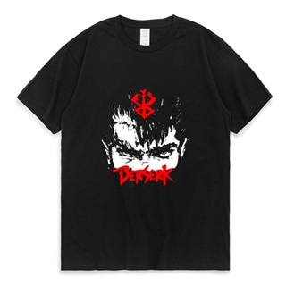 เสื้อยืดสีพื้น อะนิเมะญี่ปุ่น Berserk Guts ตลกเสื้อยืดผู้ชายผู้หญิงเย็นการ์ตูนการ์ตูนพิมพ์กราฟิกเสื้อยืดสตรีทแวร์ฮิปฮอปแ