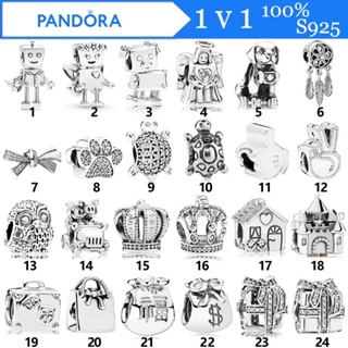 Pandora เครื่องรางดักฝัน สร้อยข้อมือ ลูกปัด เงิน S925 รูปมงกุฎ และมงกุฎ m1022