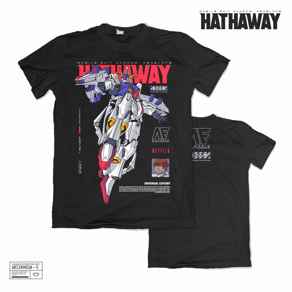 เสื้อยืดผ้าฝ้ายพิมพ์ลายแฟชั่น-gundam-เสื้อยืด-พิมพ์ลายกราฟฟิค-hathaway-ออกแบบเอง-xs-5xl