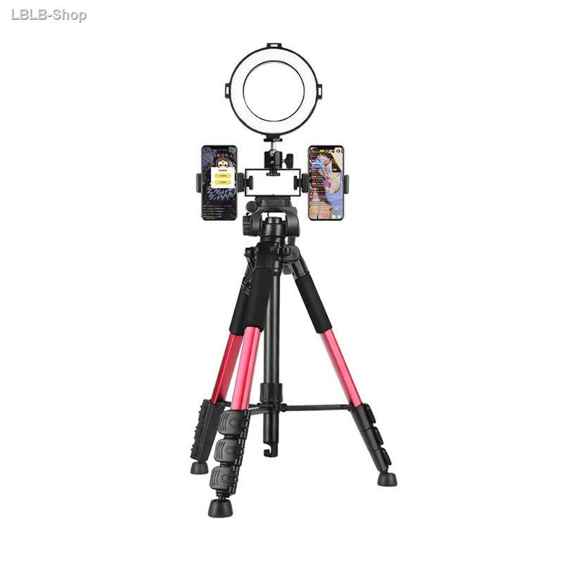 hot-sale-douyin-live-artifact-shooting-video-mobile-phone-bracket-multi-function-fill-light-dual-camera-tripod-camera