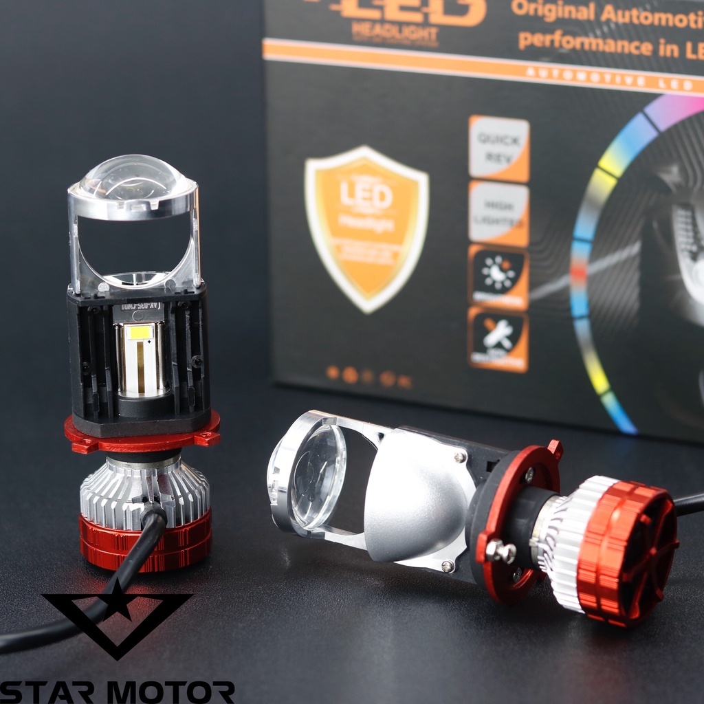 Mini LED ball - หลอดไฟหน้า V80 ball LED ติดมอเตอร์ไซค์ - รถยนต์พร้อมฐาน ...