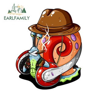 Earlfamily สติกเกอร์ไวนิล ลายการ์ตูน Spongebob One Piece 13 ซม. x 10.6 ซม. ป้องกันรอยขีดข่วน สําหรับตกแต่งรถยนต์ รถจักรยานยนต์