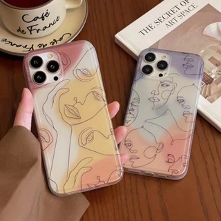 เคสโทรศัพท์มือถือ ลายภาพวาดผู้หญิง แบบเรียบง่าย สําหรับ Apple iphone 14 promax 13 promax 11 12