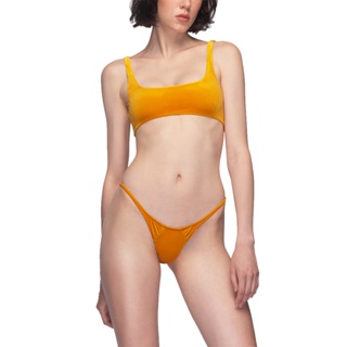 Angelys Balek ชุดว่ายน้ำTank Bra Top &amp; Brazilian Brief Swimsuit รุ่น FW22SW00203606 สีเหลืองกำมะหยี่
