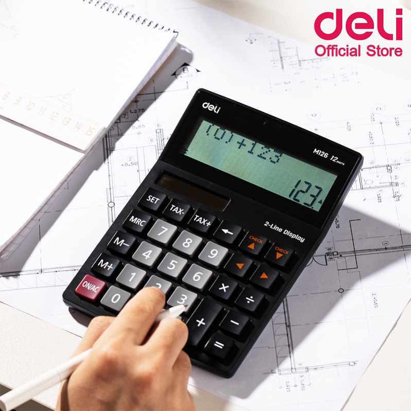 deli-m126-calculator-12-digit-เครื่องคิดเลขพลาสติก-tax-แบบตั้งโต๊ะ-12-หลัก-รับประกัน-5-ปี-เครื่องคิดเลข-เครื่องคิดเลขตั้งโต๊ะ