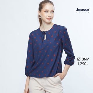 JOUSSE  เสื้อผู้หญิง  Blouse : Blouse แขนยาว สีกรมลายหัวใจ (JZ13NV)