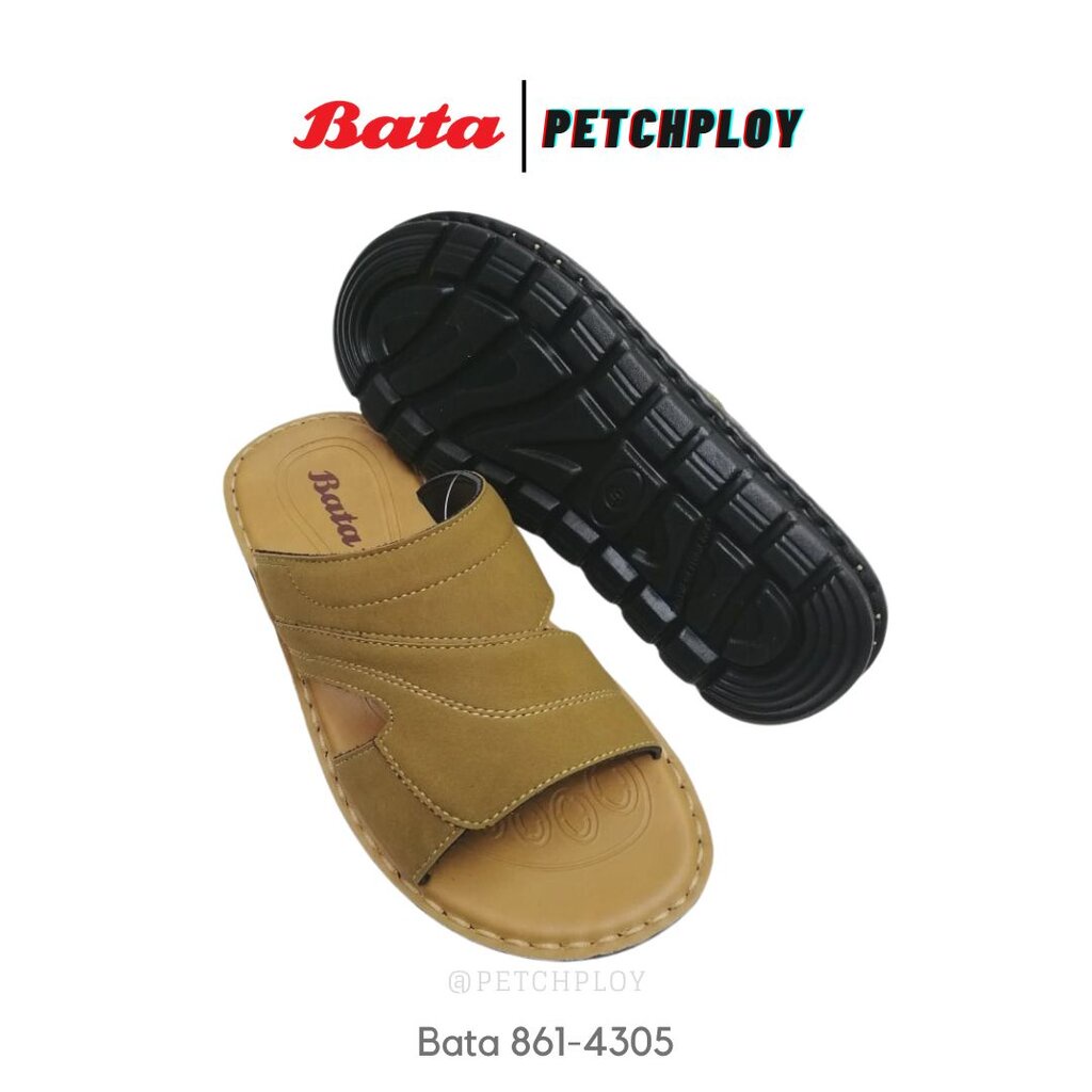 ภาพสินค้าBata รุ่น 4305-6305 รองเท้าแตะผู้ชาย บาจา แบบสวม สีดำ น้ำตาล รุ่น 861-6305, 861-4305 จากร้าน petchployshop บน Shopee ภาพที่ 2