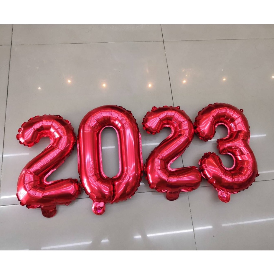 ป้ายบอลลูน-ป้ายลูกโป่ง-ปี-2023-เครื่องประดับประจำปีใหม่-2023-ขนาด-12-นิ้ว