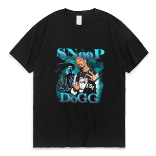 เสื้อยืด สนูป Dogg เสื้อยืด 90s วินเทจฮิปฮอปสีดําคอลูกเรือแขนสั้นเสื้อยืดสําหรับผู้ชายผู้หญิงฤดูร้อนใหม่ทีเสื้อเชิ้ตใหม่