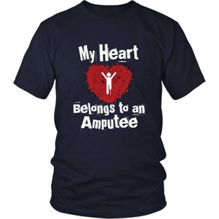 เสื้อผ้าผชเสื้อยืด พิมพ์ลาย My Heart Belongs to an Amputee สําหรับผู้ชาย และผู้หญิงS-5XL