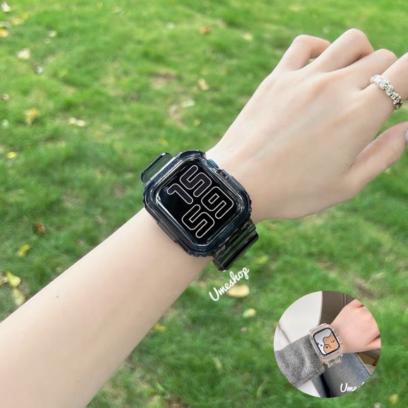 ภาพหน้าปกสินค้าyoujสายสําหรับแอปเปิ้ลวอช เคส + สาย smart watch สายไนลอนสําหรับ Watch 8 7 Se 6 5 4 3 41mm. 44mm 45mm.38mm.42mm ice จากร้าน umeshop บน Shopee