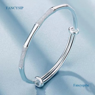 Fancysip Fancyqube สร้อยข้อมือ กําไลข้อมือ แบบบิด ไม้ไผ่ ทองแดง เรียบง่าย สไตล์เกาหลี ฮิปฮอป ของขวัญวันเกิด สําหรับผู้หญิง