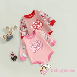 Babygarden-0-24months ชุดจั๊มสูทรอมเปอร์ แขนยาว พิมพ์ลายซานต้าครอส ลําลอง ฤดูใบไม้ผลิ ฤดูใบไม้ร่วง สําหรับเด็กผู้หญิง