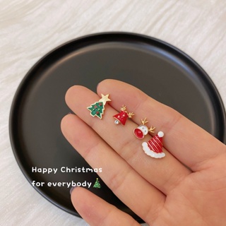 [YY] ต่างหูเข็มเงิน S925 รูปกวางคริสต์มาส น่ารัก เรียบง่าย ขนาดเล็ก สําหรับผู้หญิง