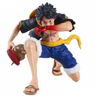 โมเดลฟิกเกอร์ PVC รูปการ์ตูนอนิเมะ One Piece Luffy Straw Hat Monkey D Luffy ขนาด 12.5 ซม. สําหรับเก็บสะสม