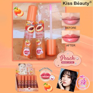 Kiss Beauty ลิป ลิปมัน ลิปสติก ลิปออยล์ ลิปบาล์ม ลิปจุ่ม พีช เมจิก ลิป ออยล์ ช่วยให้ความชุ่มชื้นและซ่อมแซมริมฝีปาก