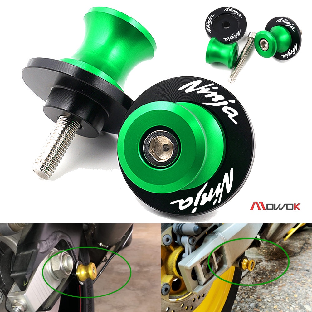 mow-ninja-m8-m10-swingarm-spools-ยืนสกรู-sliders-cnc-รถจักรยานยนต์สำหรับ-kawasaki-ninja-zx6r-zx636-250sl-250-300-400-650