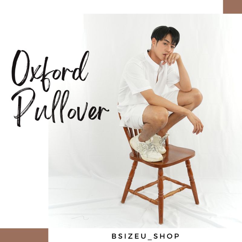 เสื้อเชิ้ตแขนสั้นทรงเกาหลีสวมหัว-ผ้า-premium-oxford-by-bsizeu-ทรงเข้ารูป-รีดง่าย-ยับยาก-ยิ่งซักยิ่งนิ่ม