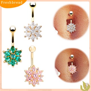 ภาพหน้าปกสินค้า【Fresh 】เครื่องประดับจิวแหวนเจาะร่างกายสะดือรูปดอกไม้ Cubic Zirconia ที่เกี่ยวข้อง