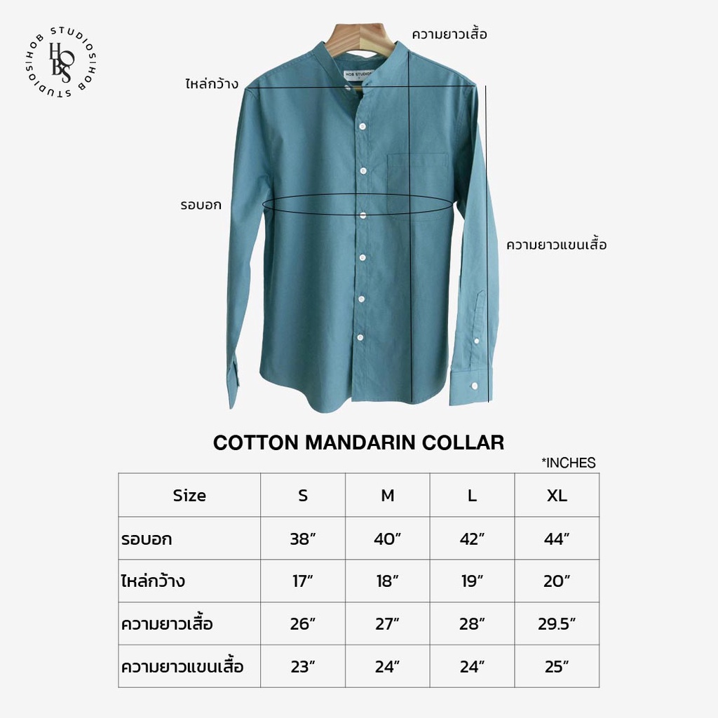 ภาพสินค้า️ทักแชทรับโค้ดลดเพิ่ม เชิ้ตคอจีนผู้ชาย Long Sleeve Mandarin Collar Shirt HOB STUDIOS จากร้าน hob.studios บน Shopee ภาพที่ 1