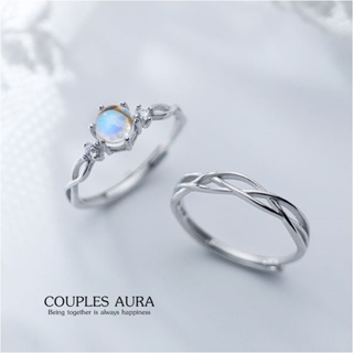 s925 Couples Aura ring  แหวนคู่รักเงินแท้  Aura Quartz สีใสวิบวับเป็นประกายสีรุ้ง ช่วยชาร์จพลังแห่งความสุข ความสดใส