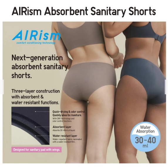 Uniqlo AIRism Absorbent Sanitary Shorts