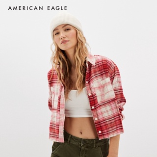 American Eagle Cropped Flannel Shirt เสื้อเชิ้ต ผู้หญิง ผ้าแฟลนเนล ครอป  (EWSB 035-4959-615)