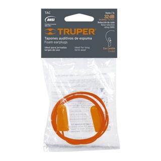 TRUPER 14223 ปลั๊กอุดหู พร้อมสายคล้อง (TAC) (กล่อง 12 ชิ้น)